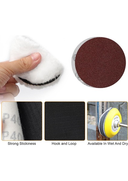 133 Adet 3 Inç Zımpara Diski Matkap Cilalama Kiti, Cilalama Pedleri (Yurt Dışından) modelleri