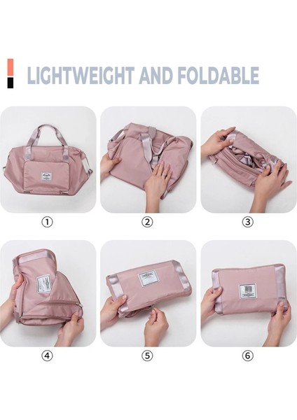 Kiraz Çiçeği Tarzı Seyahat Kadın Çantası Katlanabilir Büyük Kapasiteli Kadın Spor Çantaları Eğitim Saplı El Çantası Yoga Spor Omuz Çantası Seyahat Tote Çantası (Yurt Dışından) fırsatları