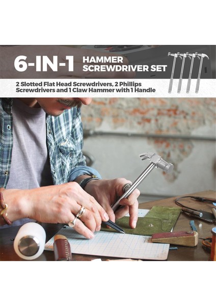 6'sı 1 Arada Çekiç Tornavida Seti Çok Amaçlı Çekiç ve Tornavida (Yurt Dışından) modelleri