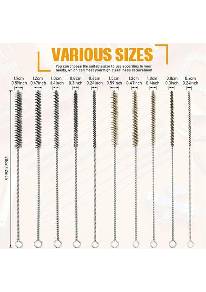 10 Adet Tel Boru Fırçaları Boru Boru Pirinç Fırçasını Temizlemek Için, 5 Boyut (Yurt Dışından) modelleri