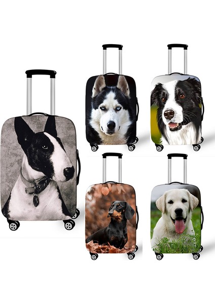 PXTDOG03X Stili Xl Beden 3D Sibirya Kurdu Desenli Seyahat Elastik Toz Valizi Kılıfı Koruyucu Kılıfı (Yurt Dışından) modelleri