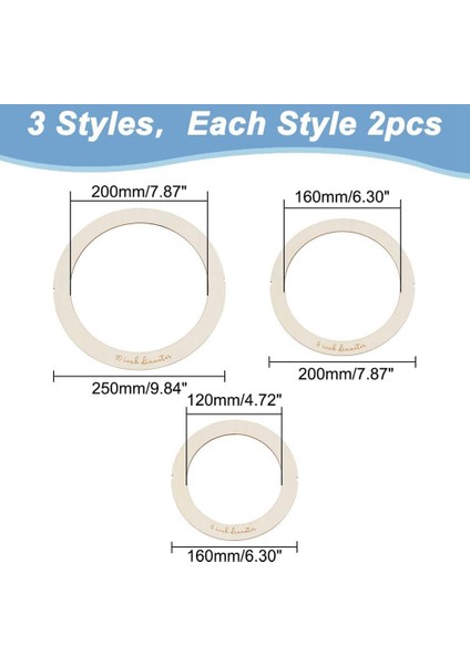 6 Adet Yuvarlak Makrome Kesme Kalıpları Ahşap Makrome Kesme Aleti (Yurt Dışından) modelleri
