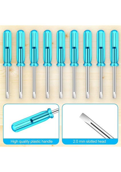 100 Adet Mini Yivli Tornavida, 2.0mm Düz 45MM Uzunluk (Yurt Dışından)