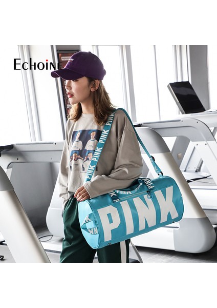 Siyah Stili Yükseltin Echoine Moda Rahat Fermuar Seyahat Çantası Spor Çantası Mektup Baskılı Taşınabilir Tek Omuz Çantası Kadın Büyük Kapasiteli Depolama Çantası (Yurt Dışından) modelleri