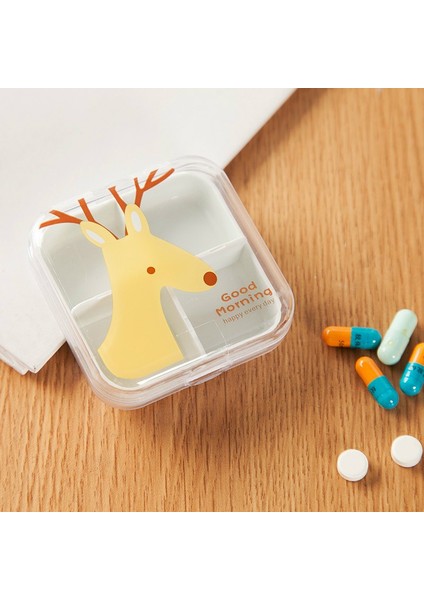 Yellwo Tarzı 4 Yuvalık Şeffaf Sevimli Karikatür Mini Depolama Ilaç Kutusu Taşınabilir Boş Plastik Konteyner Kılıfları Bir Hafta Seyahat Aksesuarları (Yurt Dışından)