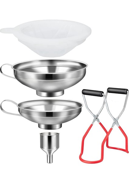 Huni Paslanmaz Çelik Set, Konserve Kavanozları, Kaldırıcılar ve Filtre ile (Yurt Dışından)