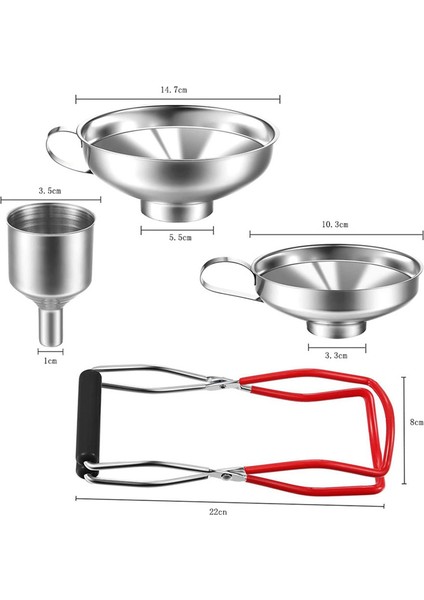 Huni Paslanmaz Çelik Set, Konserve Kavanozları, Kaldırıcılar ve Filtre ile (Yurt Dışından) fiyatları