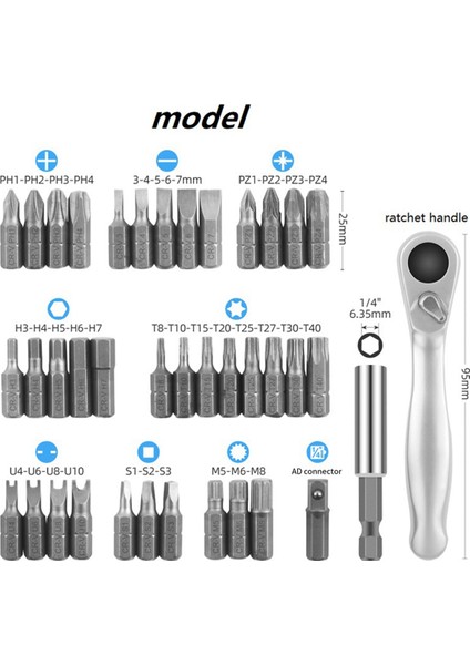 39 Adet Özel Şekilli Tornavida Tornavida Tornavida Seti (Yurt Dışından) modelleri