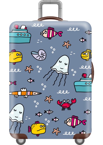 13 Bagaj Kapağı Stili Xl Beden Esneklik Seyahat Bavul Kılıfı Çiçek Desenli Bavul Koruyucu Kapak Kalınlaştırılmış Valiz Kılıfı Seyahat Aksesuarları (Yurt Dışından)