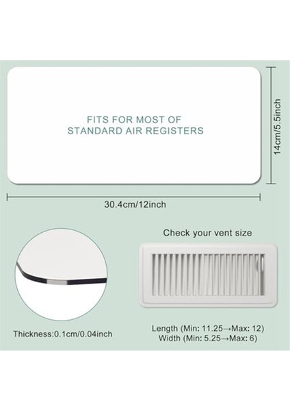 Ev Için 3 Paket Manyetik Havalandırma Kapağı 5.5X12IN Manyetik Zemin Kaydı (Yurt Dışından)