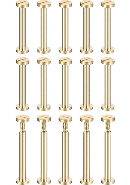 30 Paket Pirinç Chicago Vidaları, 30X8MM Düz Vida (Yurt Dışından)