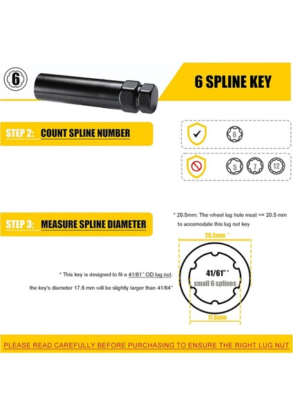 Dişli Tekerlek Somunu Anahtarı 6 Dişli Tekerlek Somunu Soketi Sökme Aleti (Yurt Dışından) modelleri