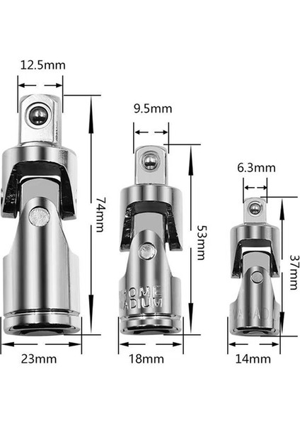 3 Parçalı Evrensel Soket Adaptörü 1/4 3/8 1/2 Soket (Yurt Dışından) indirimleri