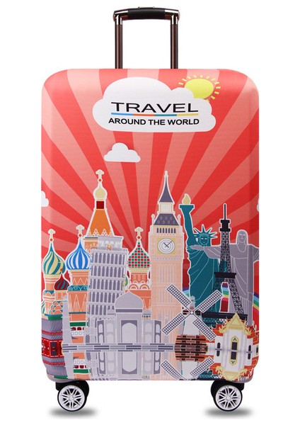 H Tarzı Xl Beden Mutlu Gezegen Tekerlekli Valiz Koruyucu Kılıf Çiçekler Flamingo Mavi Rüya Seyahat Bavul Kılıfı Elastik Koruyucu Kapaklar XT910 (Yurt Dışından)