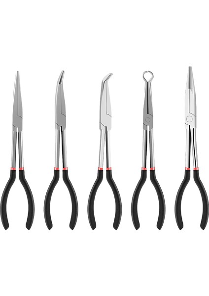 Genişletilmiş Saplı Iğne Burunlu Pense 5 Parçalı Set (Yurt Dışından)