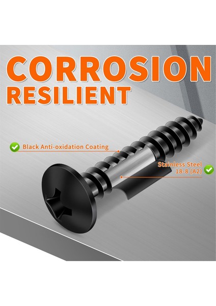 6 x 3/4 Inç Truss Headphillips Ahşap Vidaları, Siyah Kaplamalı Tam Dişli (Yurt Dışından) fiyatları