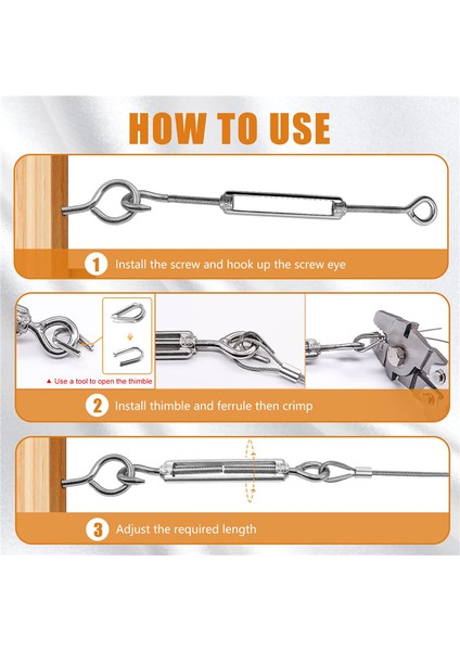 Turnbuckle Tel Gergi Takımı Ağır Turnbuckle Kablo Korkuluk Takımı (Yurt Dışından) fırsatları