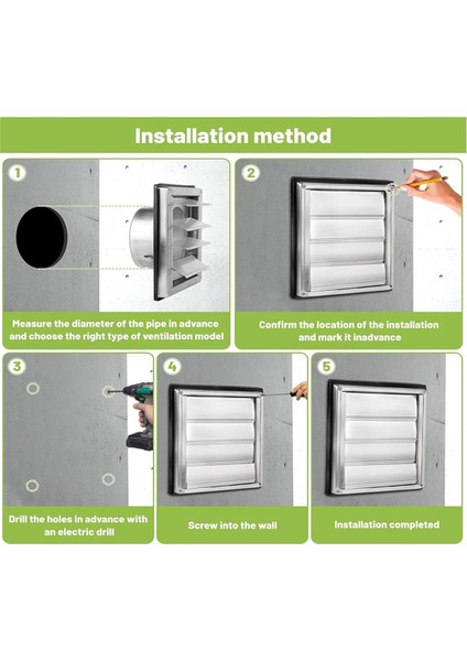Havalandırma Izgarası 100MM Paslanmaz Çelik Hava Menfezleri Kapağı (Yurt Dışından) indirimleri