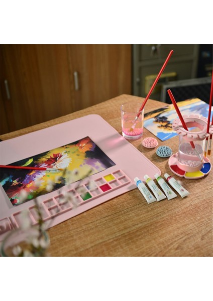 Yıkanabilir Silikon El Sanatları Grafiti Boyama Matı Dıy Boyama Pedi Pembe (Yurt Dışından) indirimleri