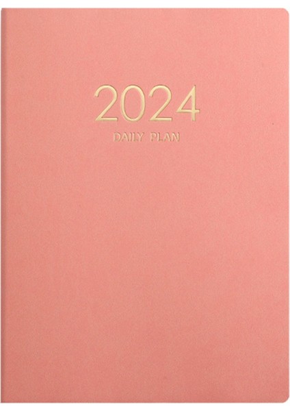 2024 Pembe Plan Defteri Takvim Kalınlaştırılmış Günlük Plan Defteri (Yurt Dışından)