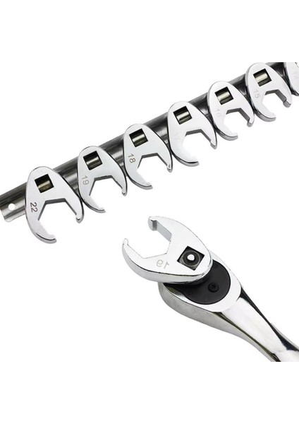 10 Ila 22MM Metrik Sae Emperyal Krom Kaplamalı Ayaklı Açık Uçlu Anahtar (Yurt Dışından)