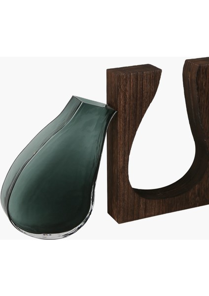Ahşap&cam Vazo Koyu Yeşil 5X17.5X24CM fiyatları