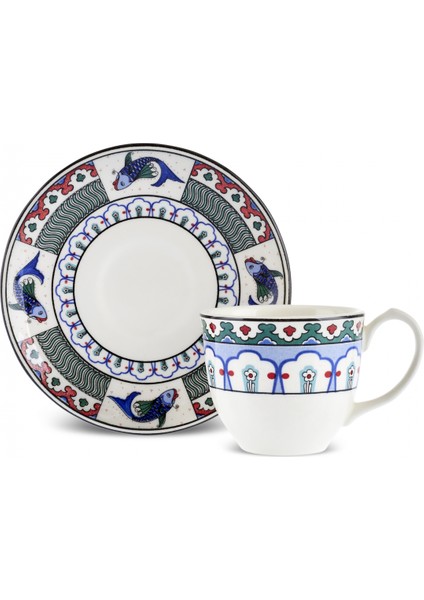 Iznik Çini Kahve Fincanı ve Tabağı 90 ml