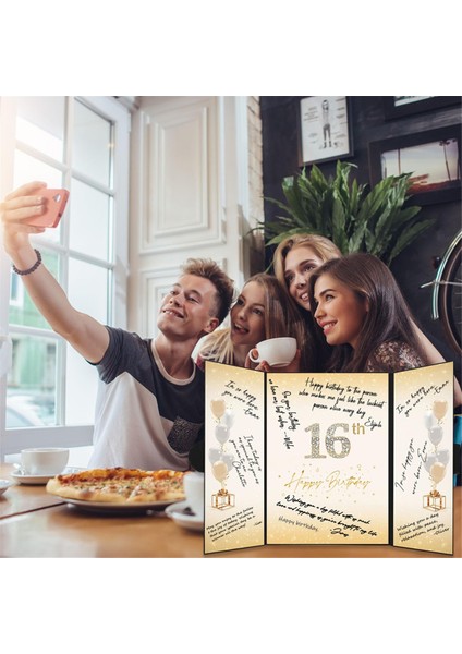 Tatlı 16 Doğum Günü Süslemeleri Siyah ve Altın (Yurt Dışından)