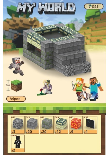 Benim Dünyam Manyetik Küp Mc Manyetik Emme Seti Mıknatıs Blokları Puzzle Yapboz Oyuncaklar (Yurt Dışından)
