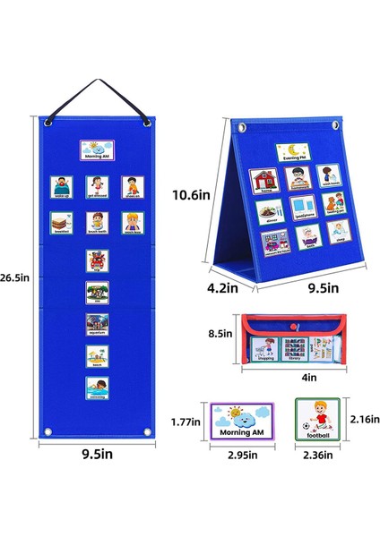 Çocuklar Için Görsel Program Günlük Rutin Tablosu 70 Kartlık Takvim (Yurt Dışından)