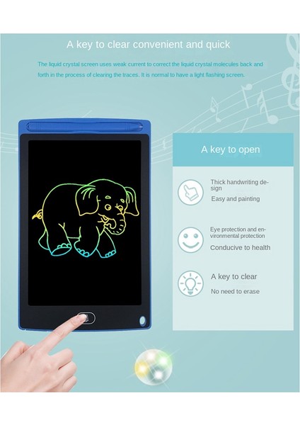 12 Inç Çocuk Çizim Tahtası LCD El Yazısı Tahtası (Renkli) F (Yurt Dışından)
