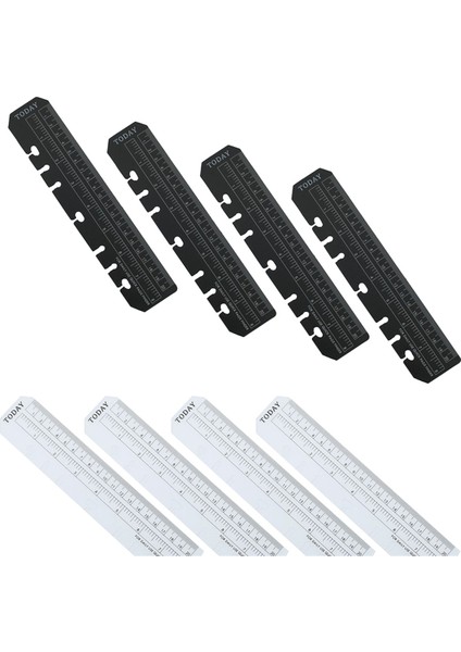8 Paket Plastik Hızlı Sayfa Bulucu Cetvel 6 Delikli Klasör Defteri (A5) Için (Yurt Dışından)