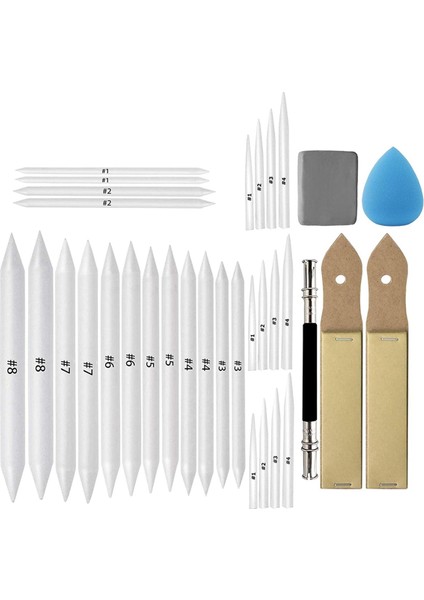 33 Parça Karıştırma Kütükleri ve Tortillions Seti Sanat Karıştırıcıları (Yurt Dışından)