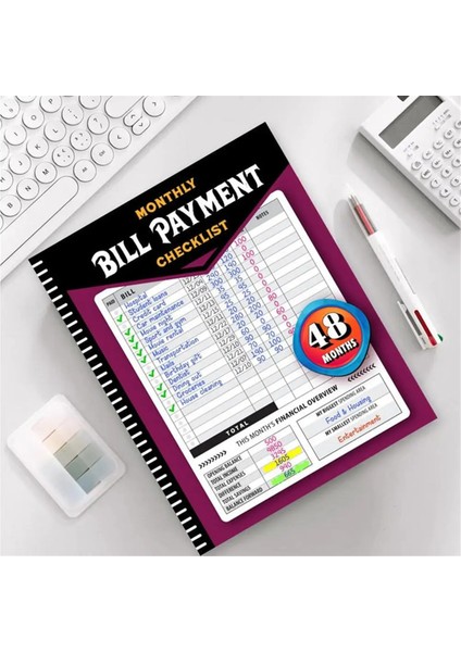 Fatura Takip Defteri Aylık Finansal Bütçeleme Yönetim Defteri (Yurt Dışından)