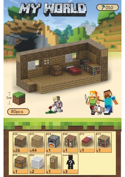 Benim Dünyam Manyetik Küp Mc Manyetik Emme Seti Mıknatıs Blokları Puzzle Yapboz Oyuncaklar (Yurt Dışından)