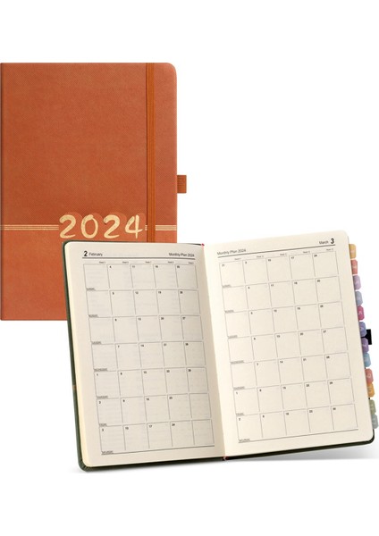 2024 Planlayıcı 365 Gün Kapak Günlük Haftalık Program Defteri Mavi (Yurt Dışından)