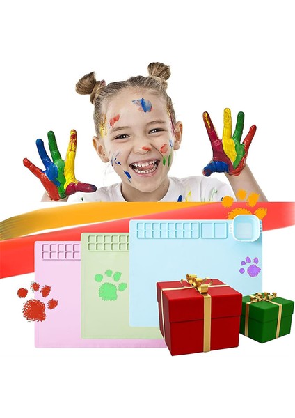 Silikon Boyama Matı Seti, 20X16 Inç Silikon Mat, El Sanatları Için Mavi (Yurt Dışından)