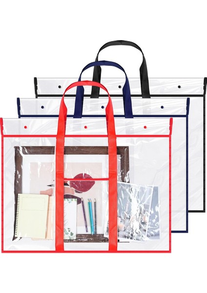3 Paket Büyük Poster Saklama Çantası Bülten Panosu Tutucu Sanat Pvc Klasörü (Yurt Dışından)