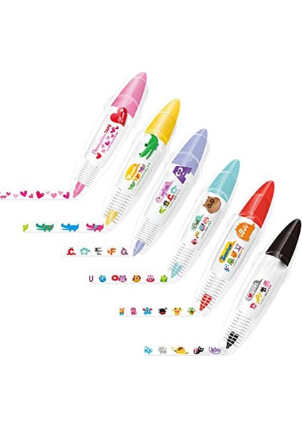 6 Adet Dıy Sevimli Hayvanlar Pres Tipi Dekoratif Kalem (Yurt Dışından)