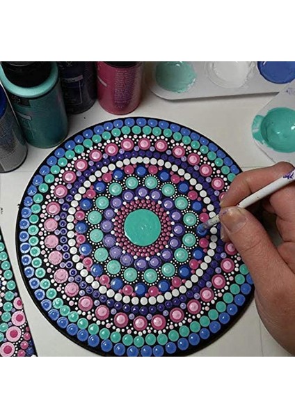 8 Adet 15CM Siyah Mandala Kraft Kağıdı Yuvarlak Karton Boyama Dıy Için (Yurt Dışından)
