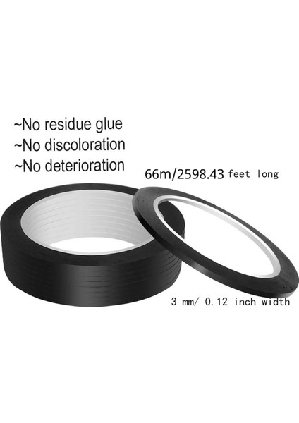 12 Rulo 1/8 Inç Ince Beyaz Tahta Kuru Silinebilir Çizgi Izgara Bandı (Siyah) (Yurt Dışından) fiyatları