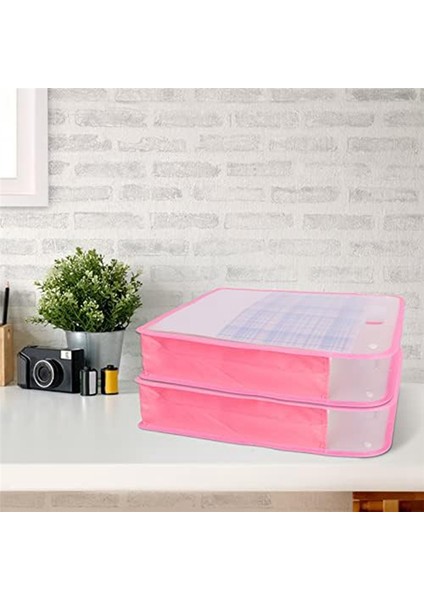 4 Adet Scrapbook Kağıt Saklama, Kağıt Saklama Düzenleyici Pembe (Yurt Dışından)