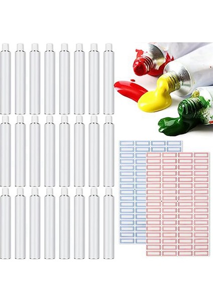 24 Adet Boş Alüminyum Boya Tüpü 20 ml Boya Tüpü (Yurt Dışından)