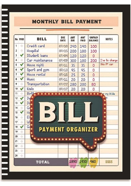 Fatura Takip Defteri Aylık Fatura Düzenleyici ve Planlayıcı (Yurt Dışından)