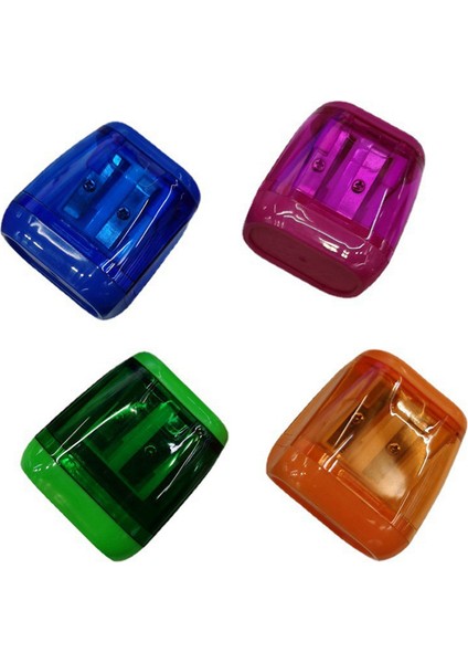 Plastik Renkli Kalemtıraş Geometrik Çift Delikli Eskiz Kalemi (Yurt Dışından)