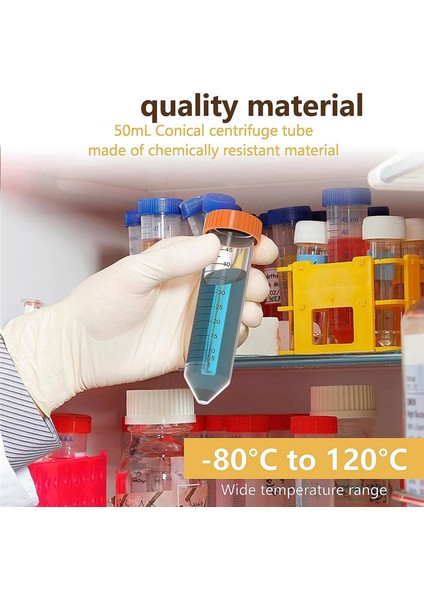 Konik Santrifüj Tüpü - 50ML Santrifüj Tüpleri, 25 Adet Steril Tüp (Yurt Dışından)