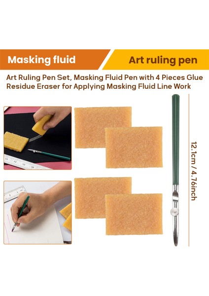 Sanat Cetvel Kalem Seti, Maskeleme Uygulamak Için 4 Parça Kalıntı Silgisi (Yurt Dışından) fırsatları