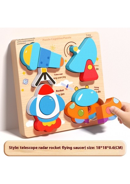 Çocuk Üç Boyutlu Ahşap Puzzle Tahtası Bebek Montessori Erken Eğitim Eşleştirme Hayvan Şekli Blokları Hediye Oyuncaklar (Yurt Dışından)