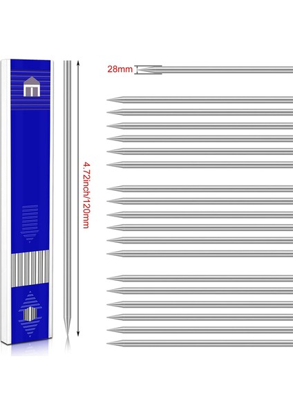 60 Adet 2.8 mm Katı Gümüş Çizgi Kaynakçı Kalem Yedekleri (Yurt Dışından)