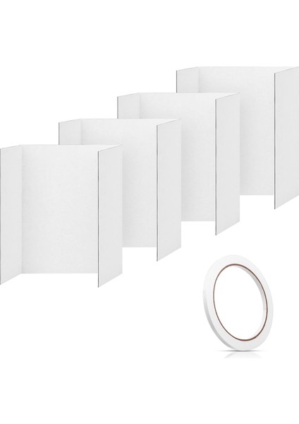 4 Adet Üç Katlı Poster Panosu, 21,5X14 Inç Küçük Beyaz Poster Panosu (Yurt Dışından)